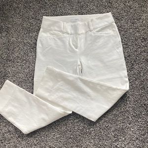 Loft 0P stretchy cropped pants WHITE